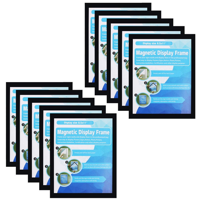 MFoffice Self-Adhesive Magnetic Document Sign Holder 8.5X11'',Black,Pack of 10 - Image 1